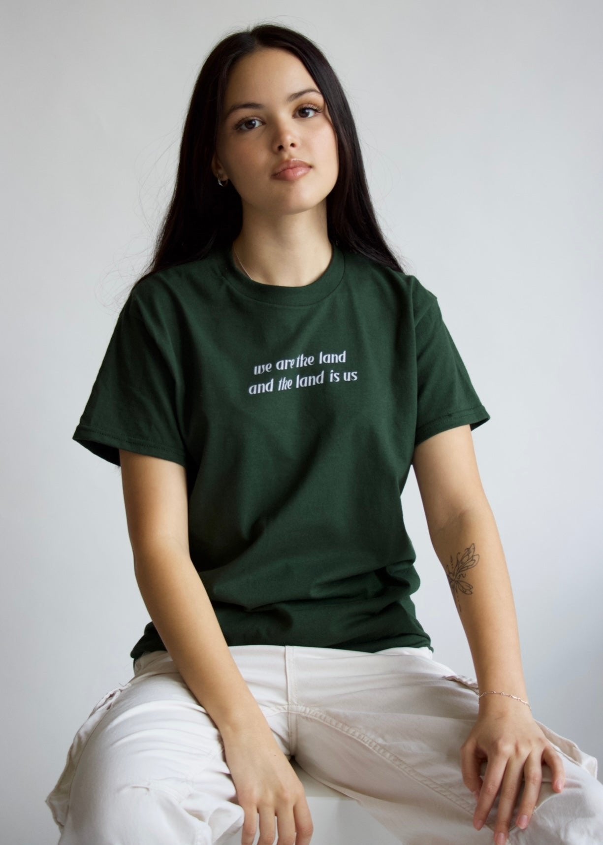 WE ARE THE LAND  T-SHIRT FOREST GREEN